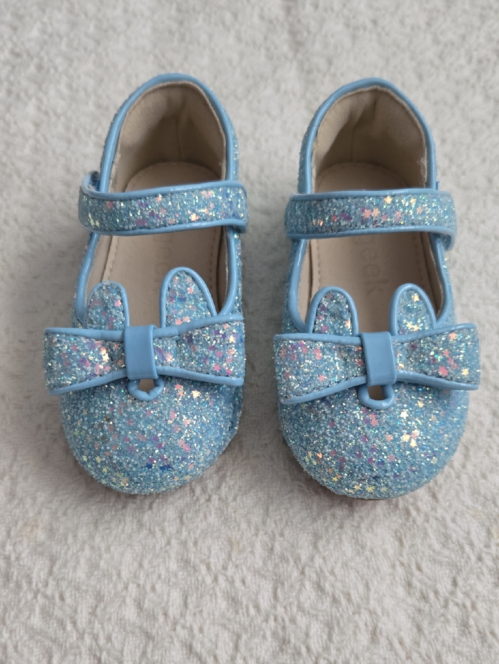 Baby Girl Toddler Girls' Sparkle Bow Mary Jane Shoes - Light Blue Size 6M